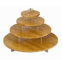 Этажерка CENTERPIECES 4-ярусная, для закусок, d60см h50,8см, бамбук/акрил SB100