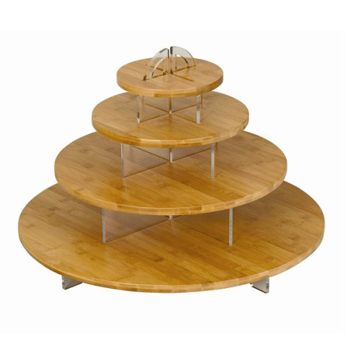 Этажерка CENTERPIECES 4-ярусная, для закусок, d60см h50,8см, бамбук/акрил SB100