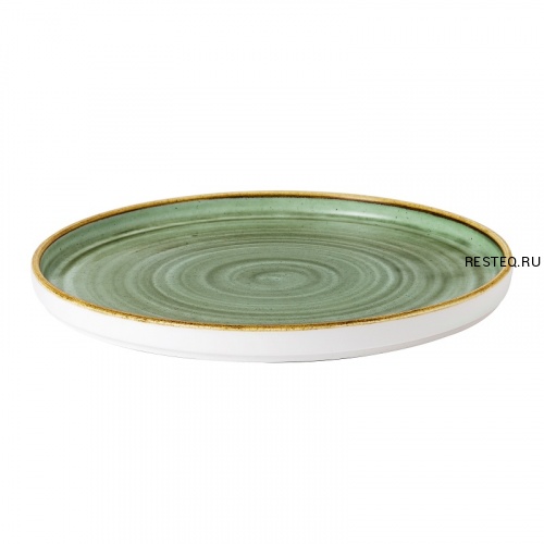 Тарелка мелкая CHEFS Walled d26см h2см, с прямым бортом, Stonecast, цвет Samphire Green SSGSWP261