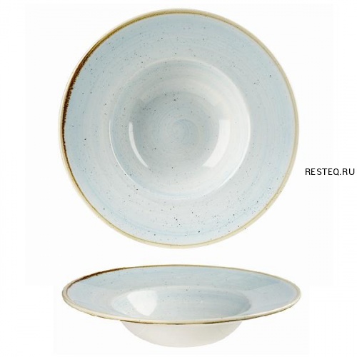 Тарелка для пасты 24см 0,28л, с широким бортом, Stonecast, цвет Duck Egg Blue SDESVWBM1