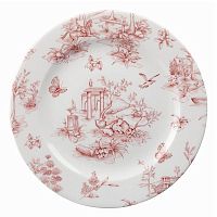 Тарелка мелкая 21см Vintage Prints, цвет Cranberry Toile TOCVP81