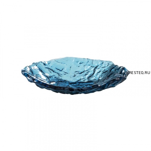 Салатник стеклянный овальный «Море» зеленое 0,25л 23х17см, Mar-Blue XGLAS-2817B