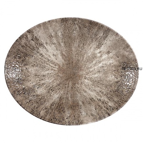 Блюдо овальное 31,7х25,5см, без борта, цвет Stone Zircon Brown, Studio Prints STZBOP121