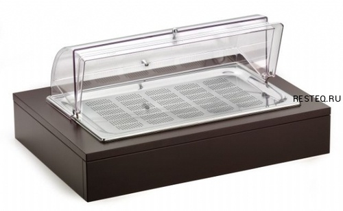 Поднос для пакетированного джема/масла, с крышкой Roll-top, с хладогеном, на дерев. основании венге Поднос для пакетированного джема/масла, с крышкой Roll-top, с хладогеном, на дерев. основании венге