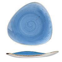 Тарелка мелкая треугольная 26,5см, без борта, Stonecast, цвет Cornflower Blue SCFSTR101