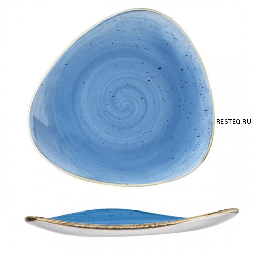 Тарелка мелкая треугольная 26,5см, без борта, Stonecast, цвет Cornflower Blue SCFSTR101