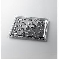 *Поднос сервировочный 11х11см, с фактурой, стекло, серия PEBBLE, цвет серый PB-P-XS-GR