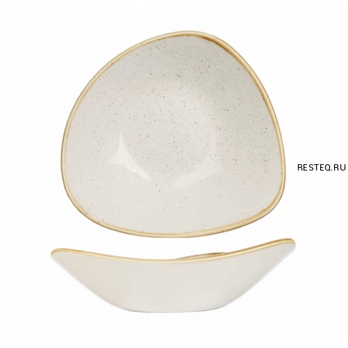 Салатник треугольный 0,60л d23,5см, без борта, Stonecast, цвет Barley White SWHSTRB91