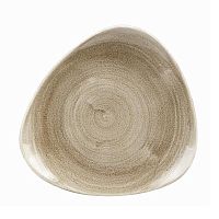 Тарелка мелкая треугольная 22,9см, без борта, Stonecast Patina, цвет Antique Taupe PAATTR91