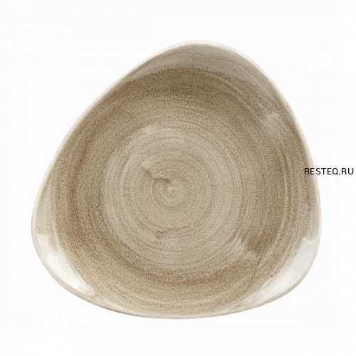 Тарелка мелкая треугольная 22,9см, без борта, Stonecast Patina, цвет Antique Taupe PAATTR91