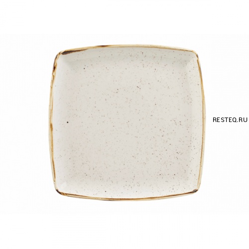 Тарелка мелкая квадратная 26,8см, без борта, Stonecast, цвет Barley White SWHSDS101
