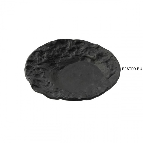 Тарелка глубокая стеклянная «Луна» черное d23см, Crater XGLAS-400
