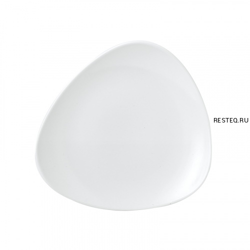 Тарелка мелкая треугольная 22,9см, без борта, Vellum, цвет White полуматовый WHVMTR91