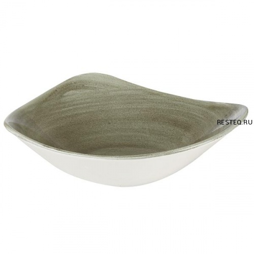 Салатник треугольный 0,60л d23,5см, без борта, Stonecast Patina, цвет Burnished Green PABGTRB91