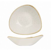 Салатник треугольный 0,37л d18,5см, без борта, Stonecast, цвет Barley White SWHSTRB71