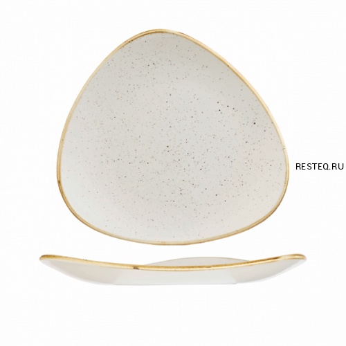Тарелка мелкая треугольная 22,9см, без борта, Stonecast, цвет Barley White SWHSTR91