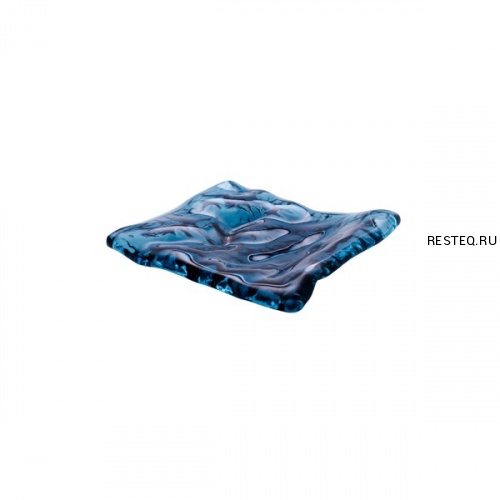 Блюдо презентационное стеклянное «Море» голубое 15х14см, Mar-Blue XGLAS-1512B