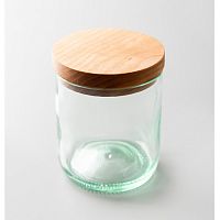 *Банка 250мл d8см h9,5см, с крышкой, стекло/ясень, серия RE (recycle), цвет бесцветный RE-SB-07