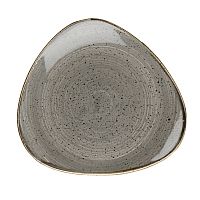Тарелка мелкая треугольная 26,5см, без борта, Stonecast, цвет Peppercorn Grey SPGSTR101