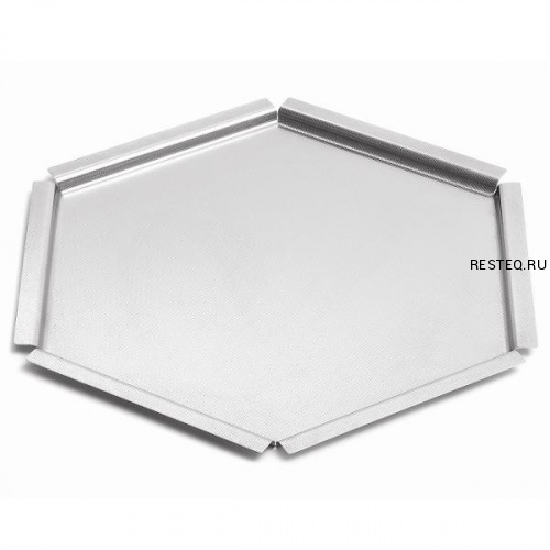 Поднос сервировочный HONEYCOMB Small d35,6см h3,8см, шестиугольный, нерж.сталь SM119